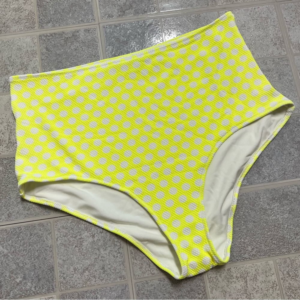New Aerie High Waisted Full Coverage Neon Yellow Bikini Swim Bottoms